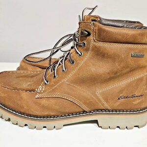 Eddie Bauer WeatherEdge Waterproof Hiking Boots Men’s 10.5M Brown Moc Toe